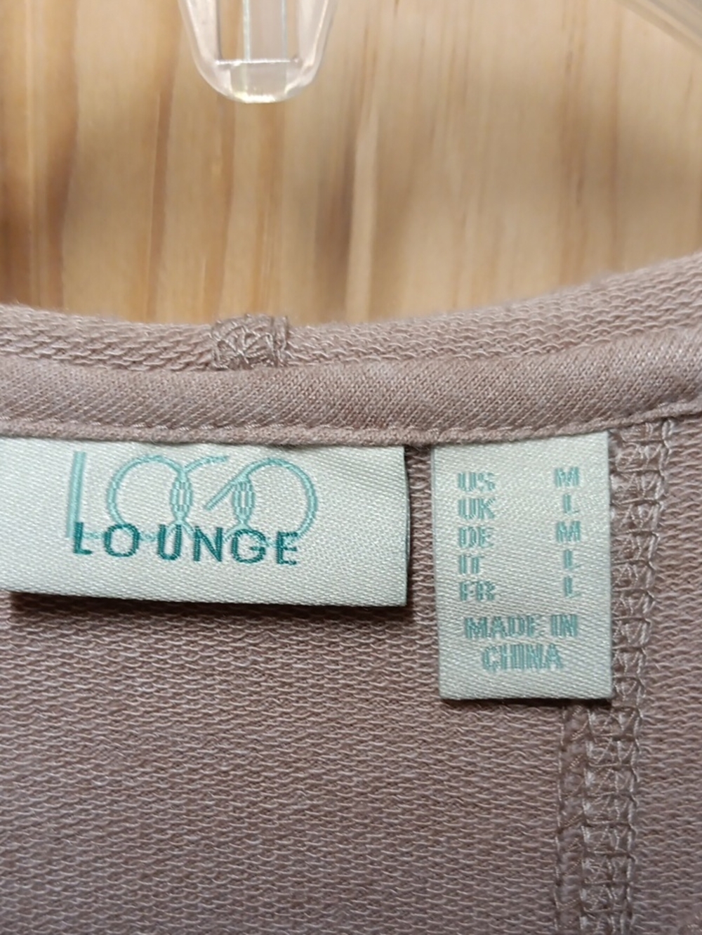 Logo Lounge Women’s Taupe Hooded Zip Jacket with Lace At Hem NWOT - Picture 2 of 8